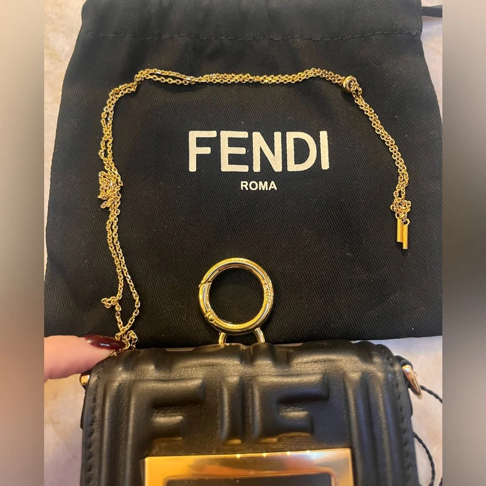 FENDI Nappa Matisse FF Embossed Nano Baguette - Picture 5 of 7